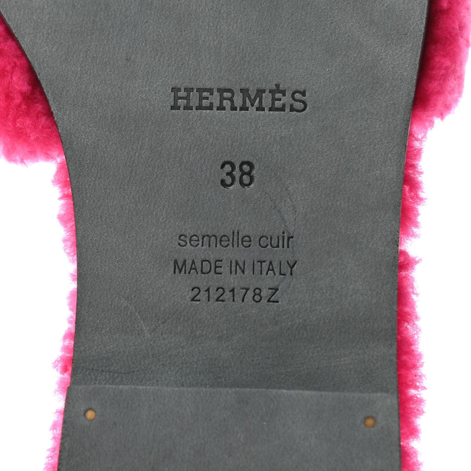 Hermes Woolskin Oran Sandals 38 Rose Fuchsia 5 of 5