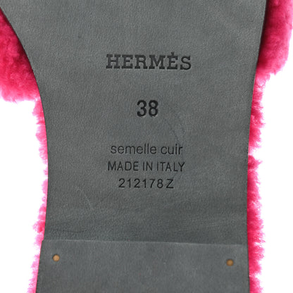Hermes Woolskin Oran Sandals 38 Rose Fuchsia 5 of 5