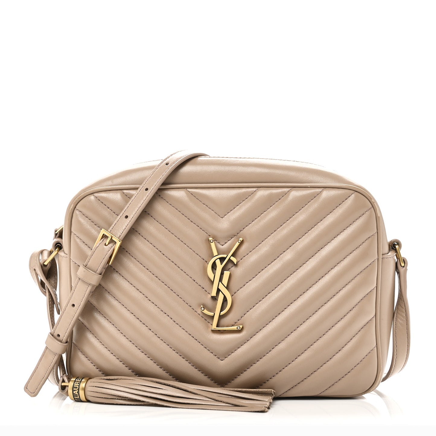 Calfskin Matelasse Monogram Lou Camera Bag Dark Beige