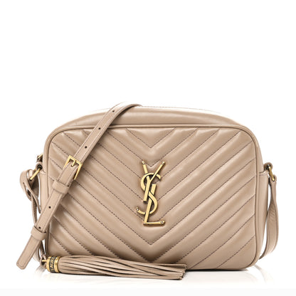 Saint Laurent Calfskin Matelasse Monogram Lou Camera Bag Dark Beige 1 of 10