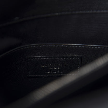 Saint Laurent Sheepskin Matelasse Chevron Monogram Large College Satchel Black 11 of 14