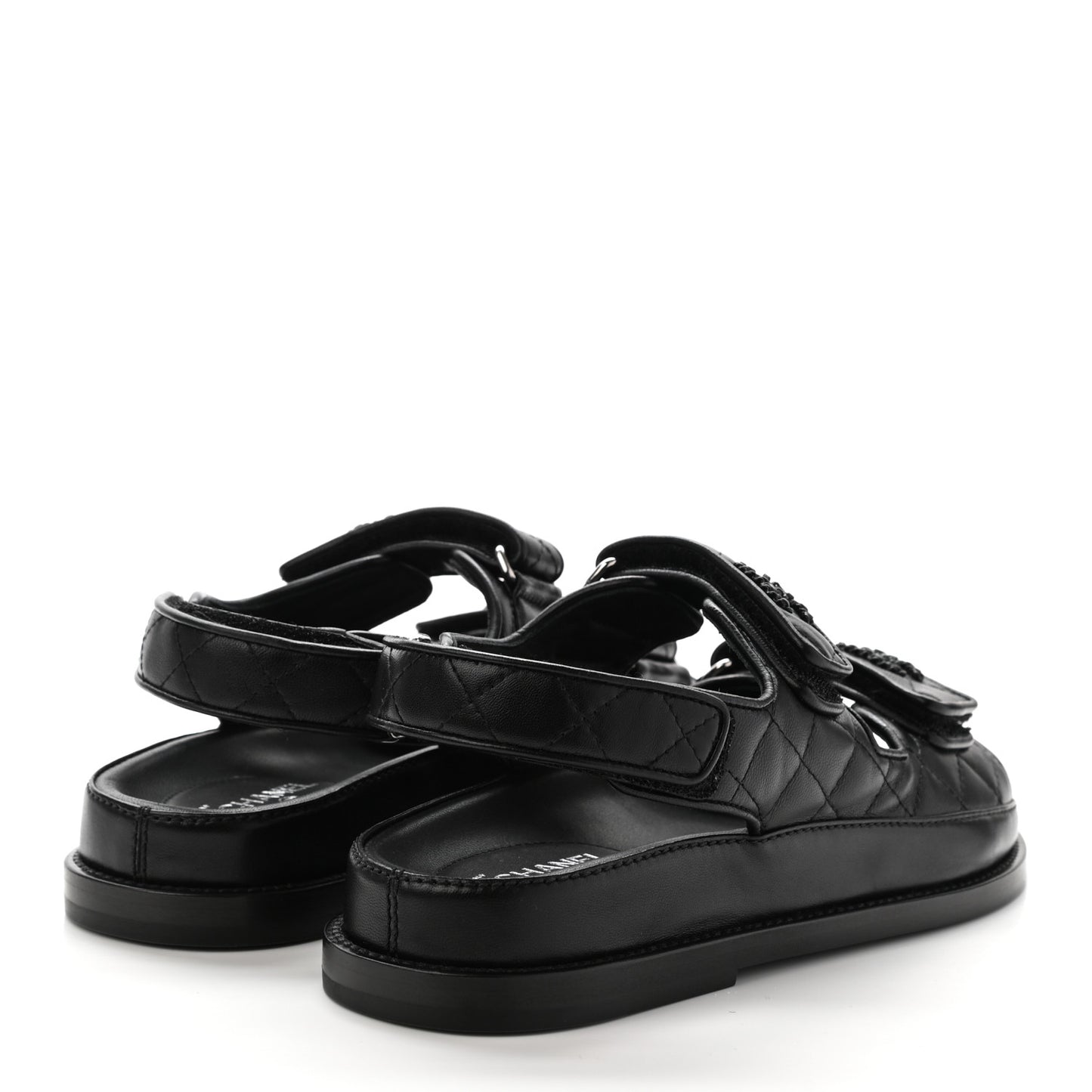 Lambskin Velcro Dad Sandals 35 Black