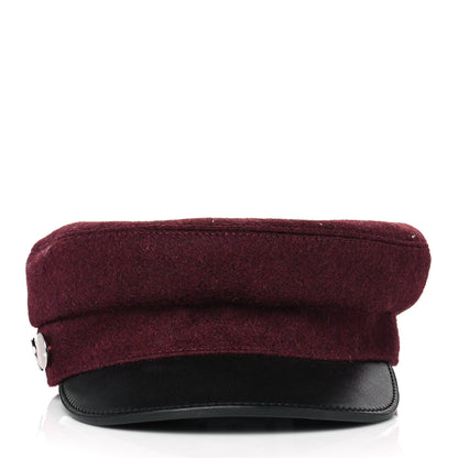 Hermes Glossy Lambskin Wool Womens Vauban Cap 57 2 of 8