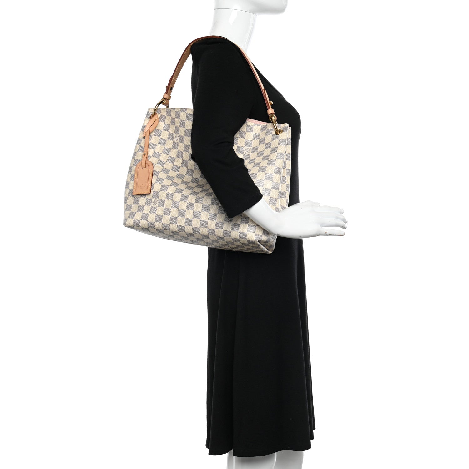 Louis Vuitton Damier Azur Graceful PM Rose Ballerine 3 of 9
