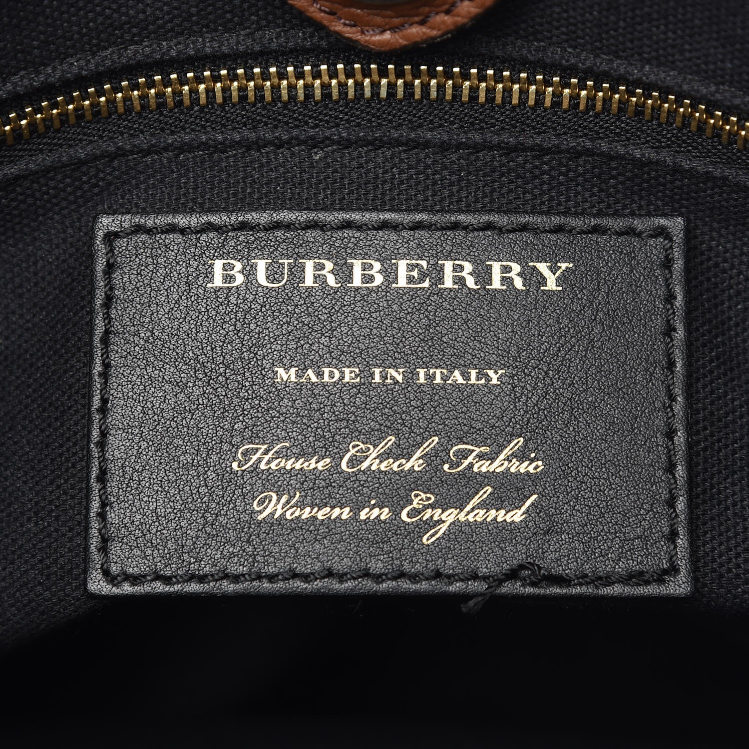 Burberry Grainy Calfskin House Check Medium Banner Tote Tan 8 of 15