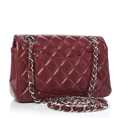 Chanel Caviar Quilted Mini Rectangular Flap Dark Red 3 of 10