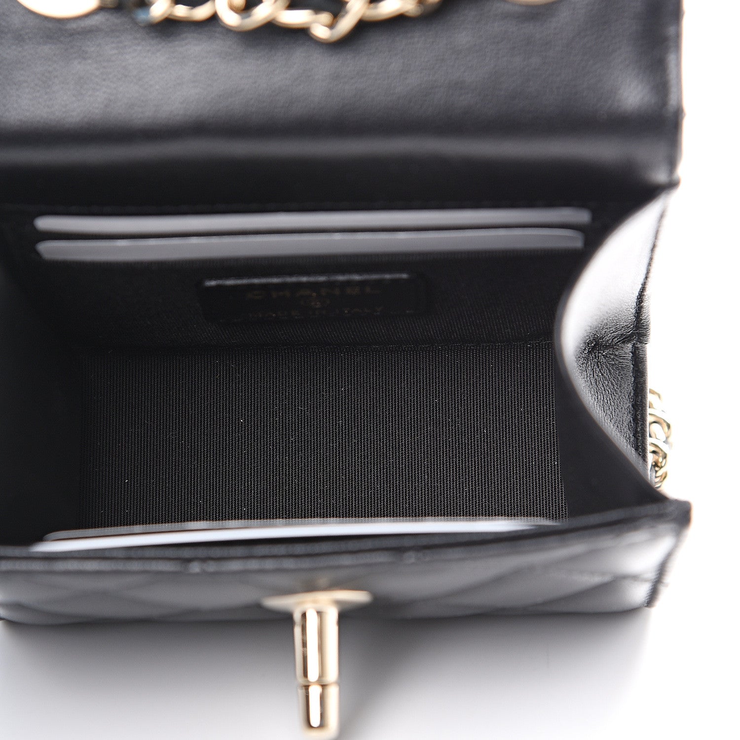 Chanel Lambskin Quilted Mini Trendy CC Chain Wallet Black 6 of 9