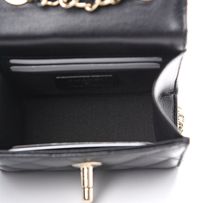Chanel Lambskin Quilted Mini Trendy CC Chain Wallet Black 6 of 9