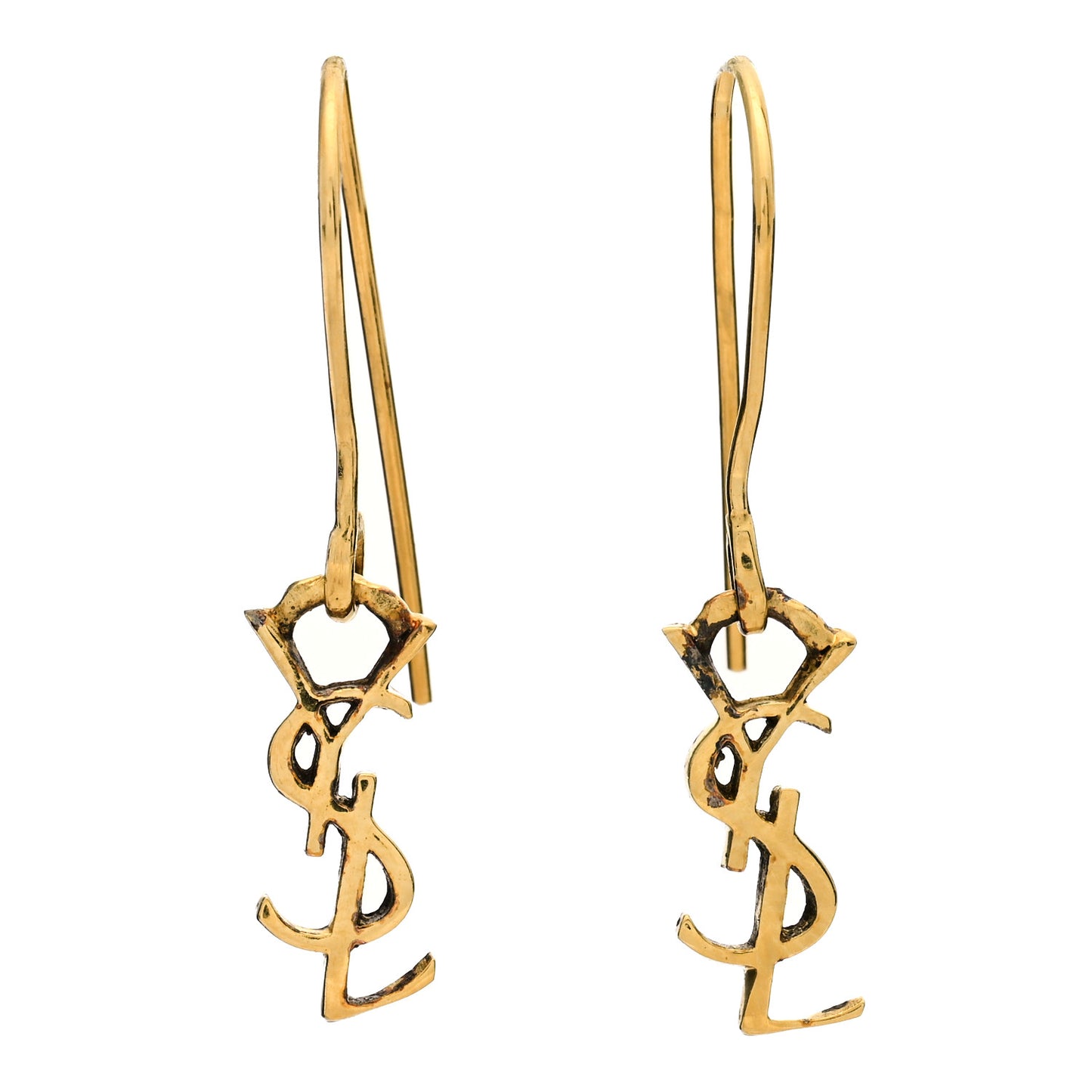 Sterling Silver Vermeil Thin Monogram Drop Earrings