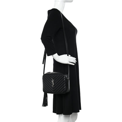 Saint Laurent Calfskin Matelasse Monogram Lou Camera Bag Black 2 of 9