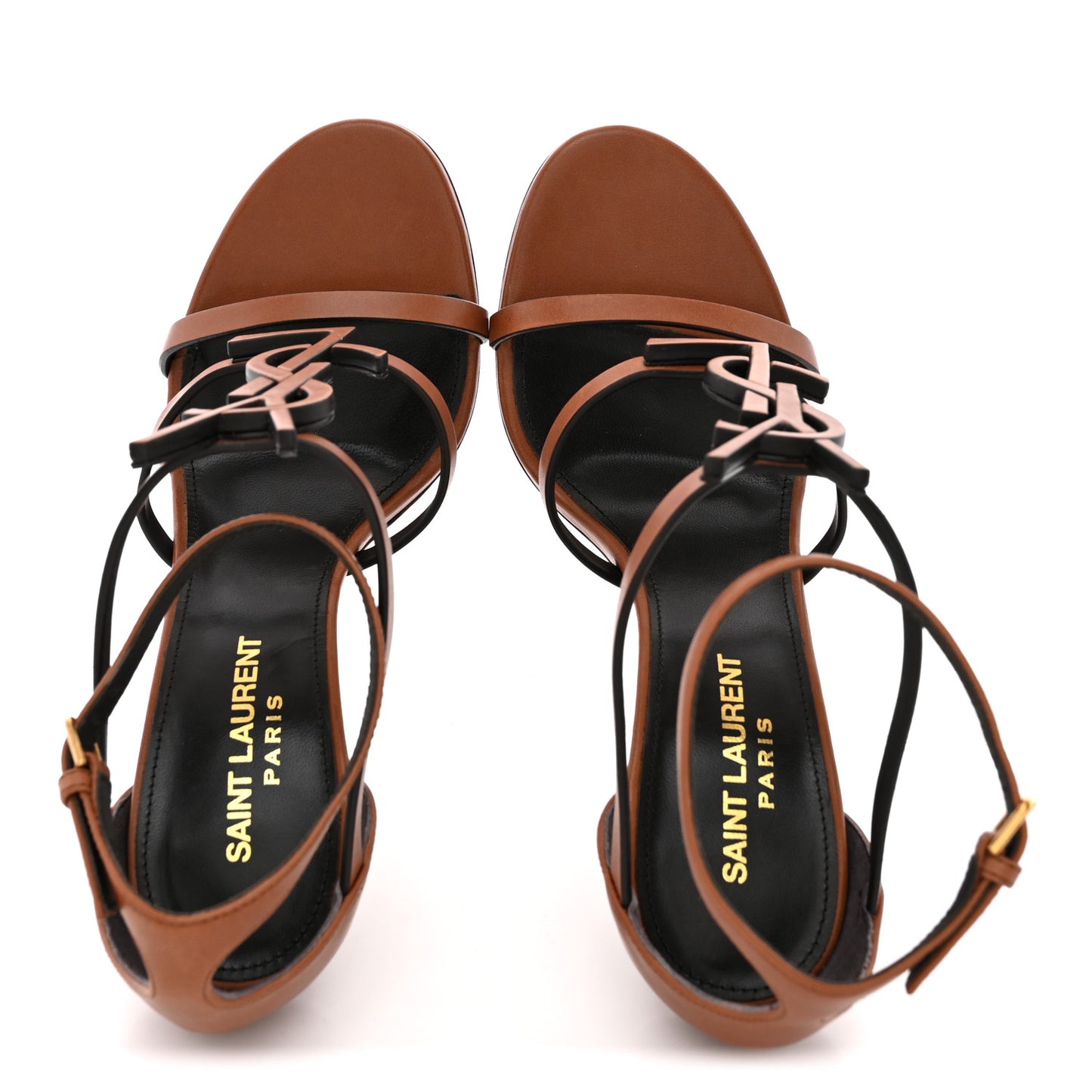 Calfskin Cassandra 100 Sandals 36 Gold Brown