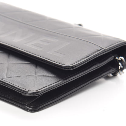 Chanel Lambskin Embossed Lax Wallet On Chain WOC Black 10 of 11