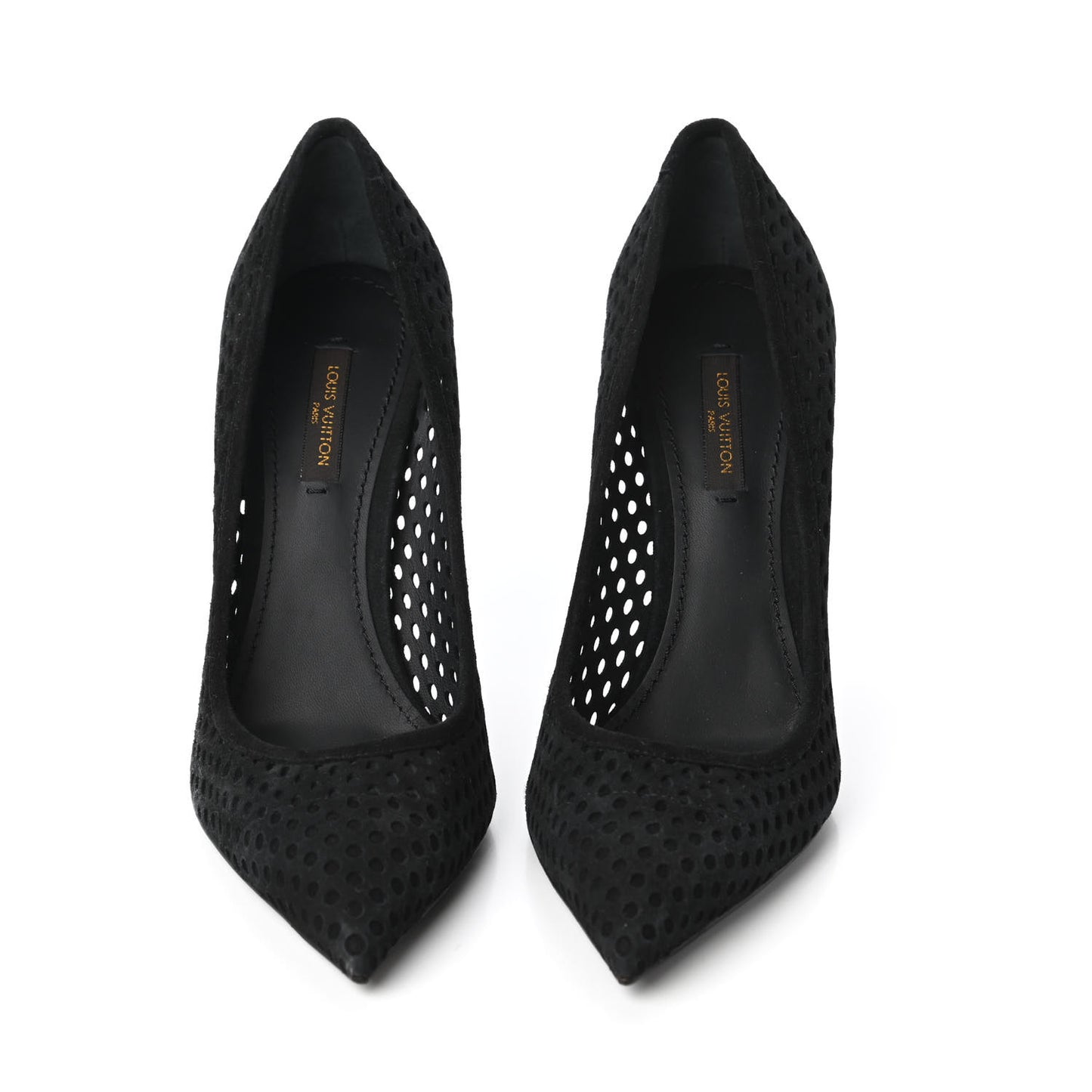 Suede Perforated Eyeline Pumps 37.5 Black