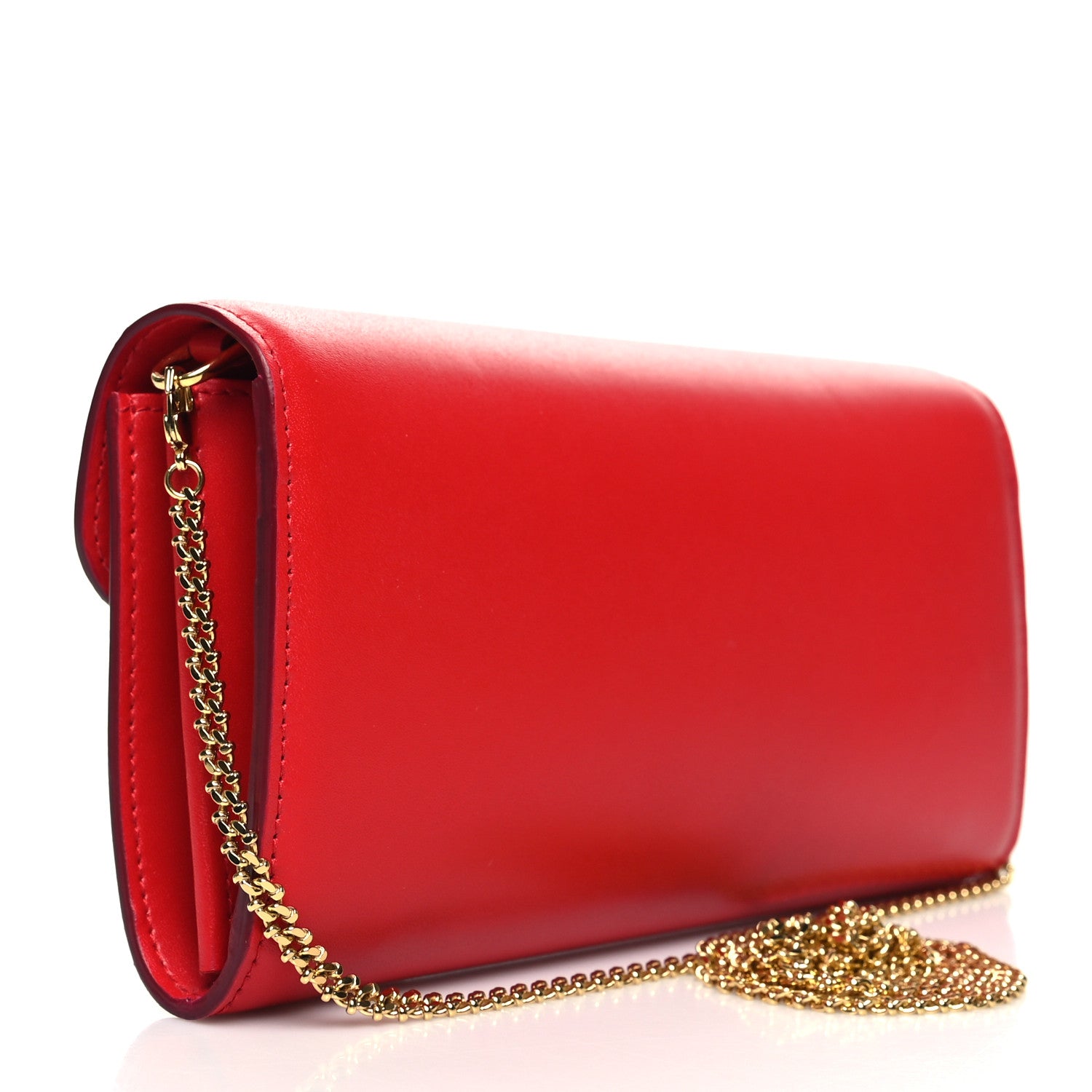 Alexander McQueen Calfskin Wallet on Chain Red 3 of 10