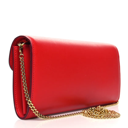 Alexander McQueen Calfskin Wallet on Chain Red 3 of 10