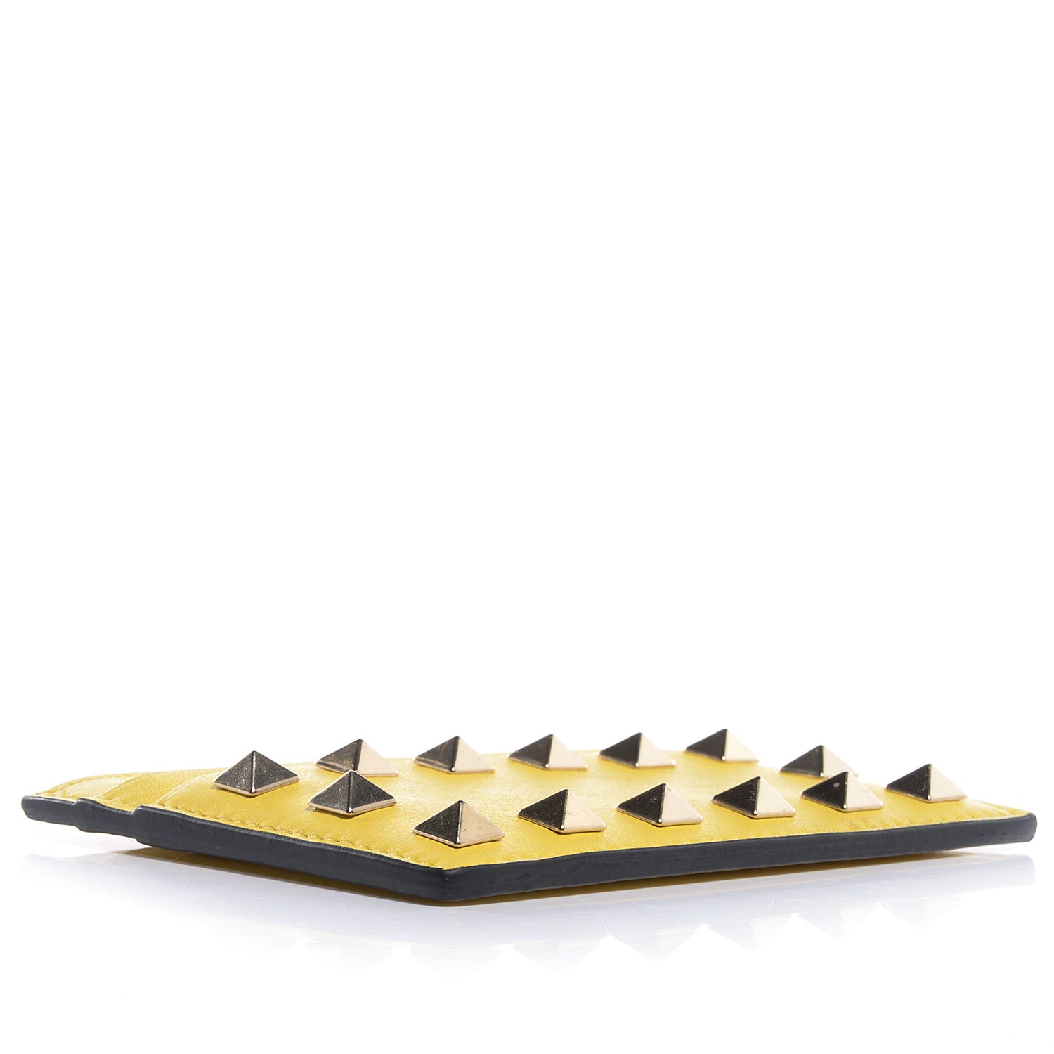 Valentino Garavani Vitello Rockstud Card Holder Naples Yellow 5 of 17