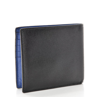 Fendi Vitello Elite Monster Eyes Inlay Bi-Fold Wallet Asfalto Blue 3 of 9