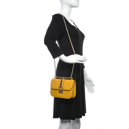 Valentino Garavani Vitello Small Glam Lock Rockstud Flap Naples Yellow 2 of 7