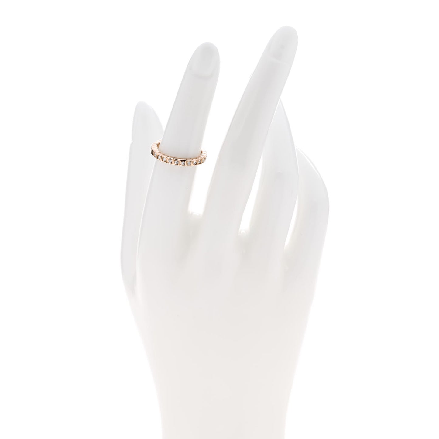 18K Rose Gold Diamond Ice Cube Half Set Band Ring 50 5.25