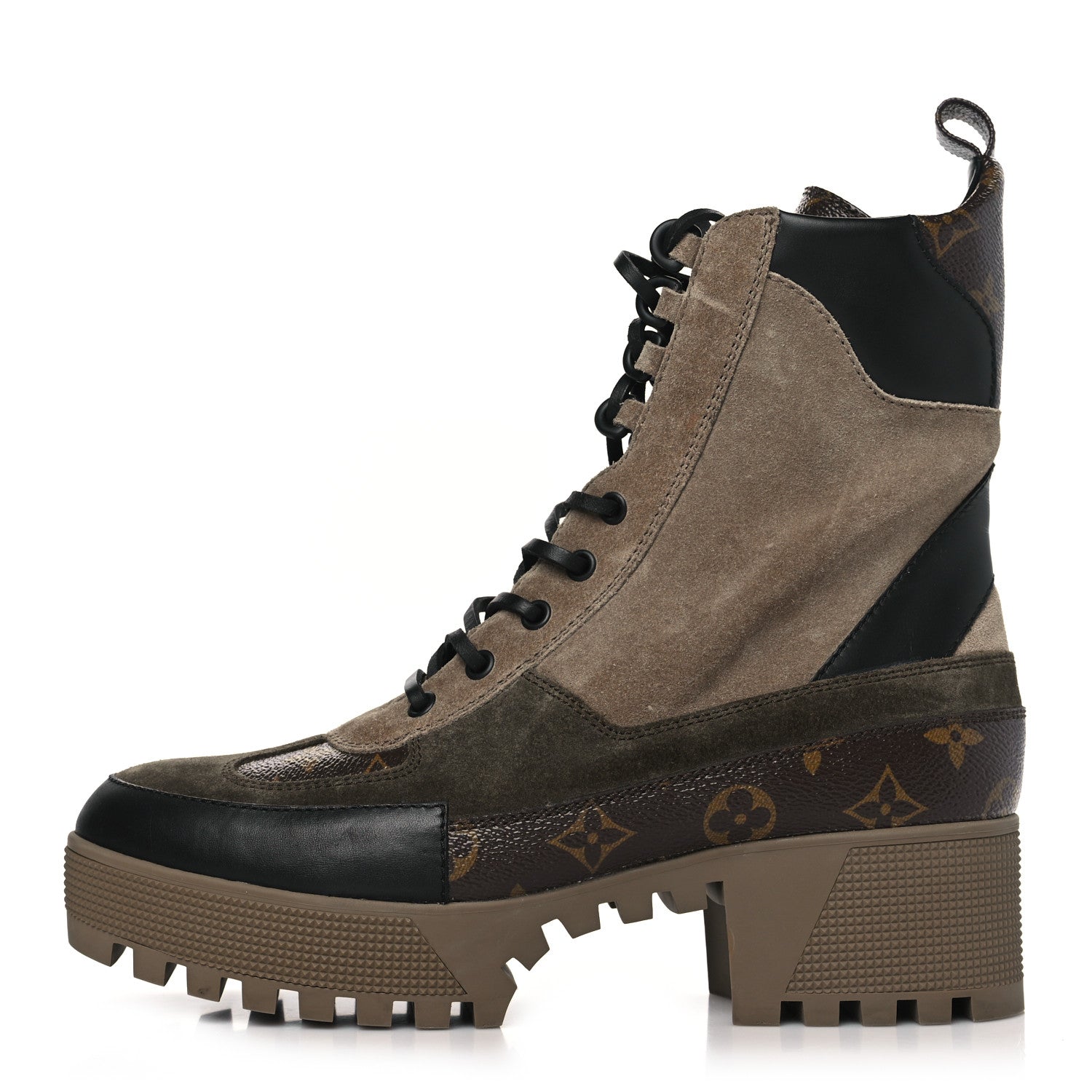 Louis Vuitton Suede Calfskin Monogram Laureate Platform Desert Boots 40.5 Taupe 1 of 8