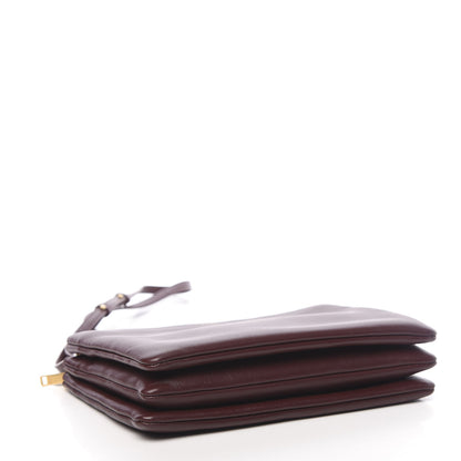 Celine Lambskin Large Trio Crossbody Bag Burgundy 4 of 13