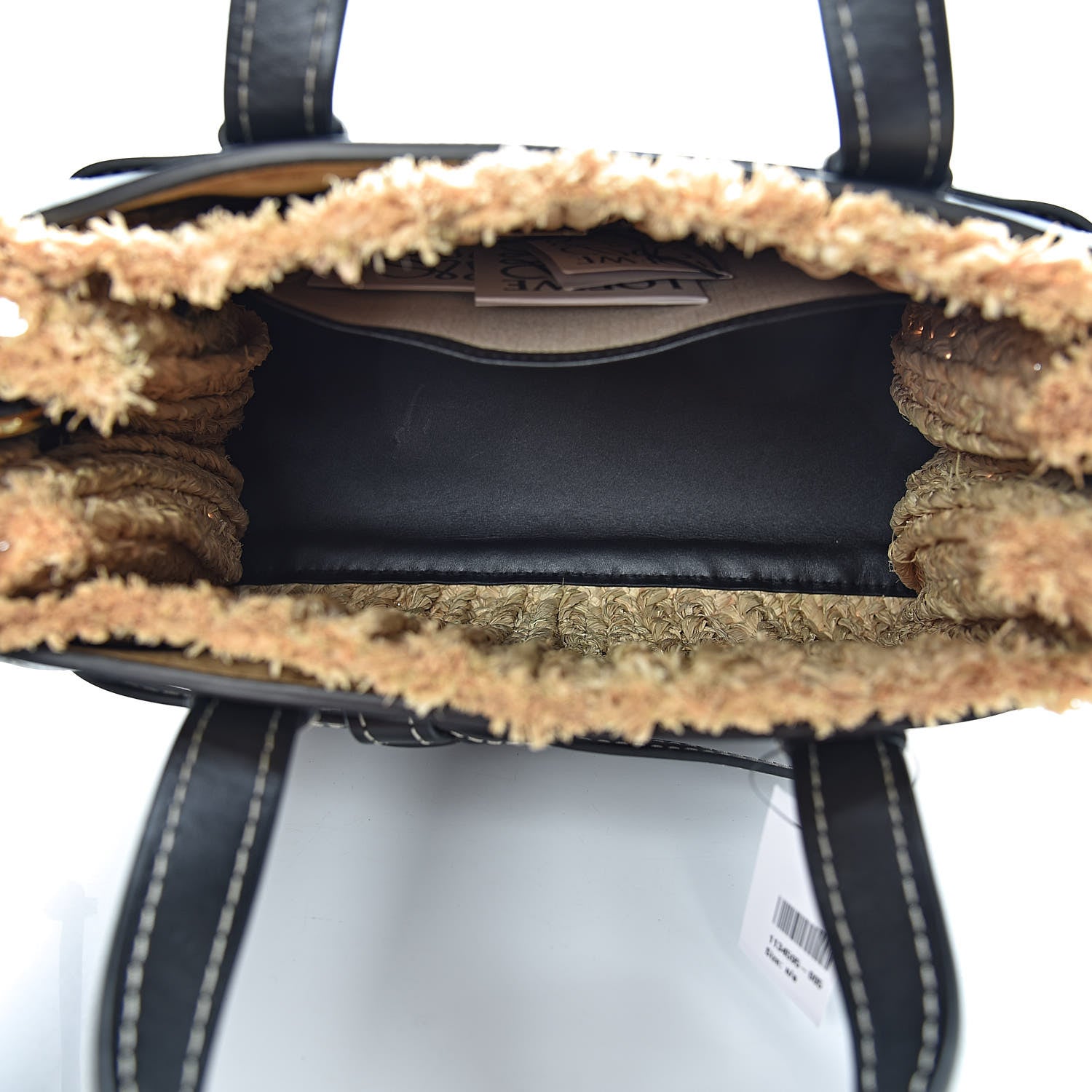 Loewe Calfskin Raffia Small Gate Tote Black 5 of 12
