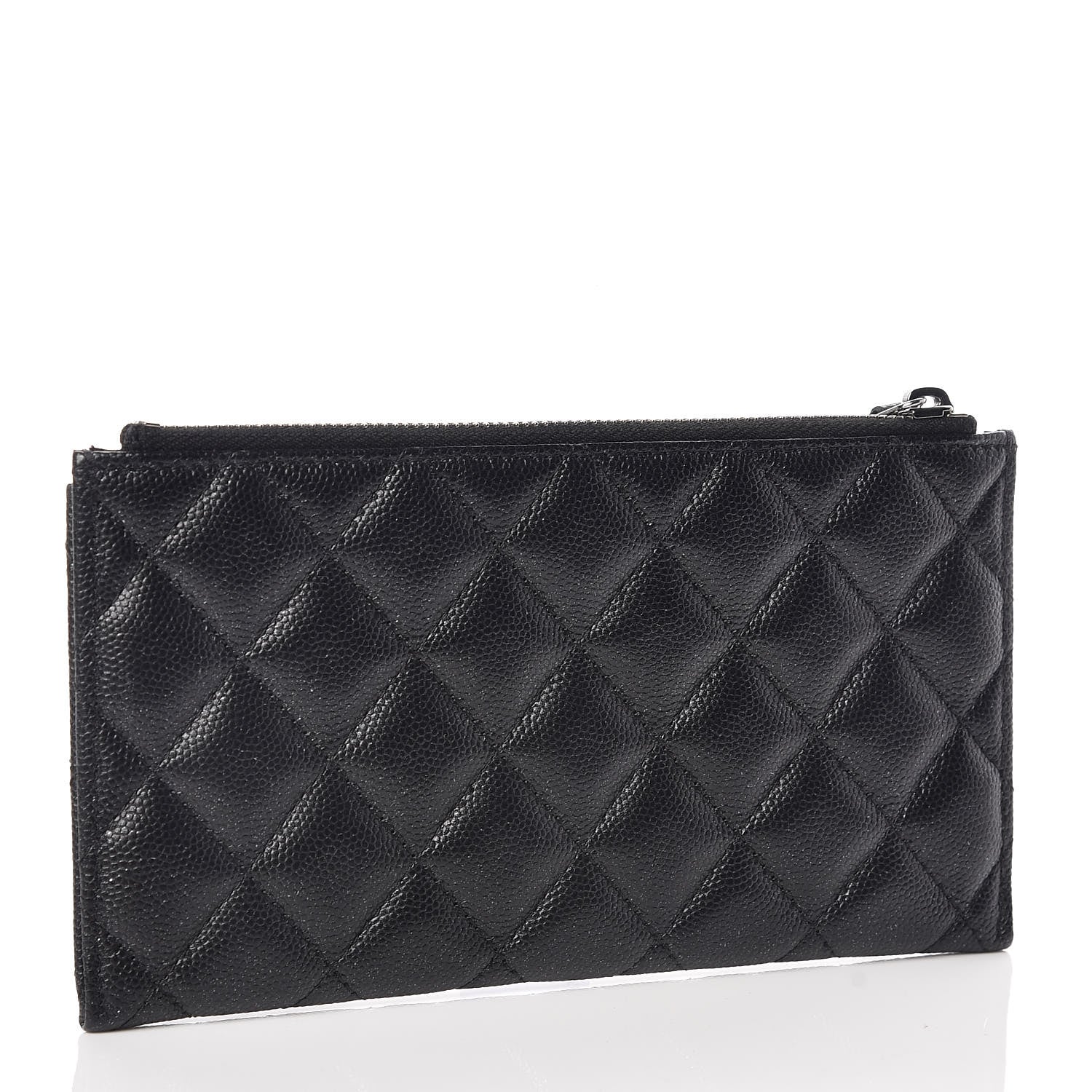 Chanel Iridescent Caviar Quilted Classic Zip Pouch Black 3 of 7