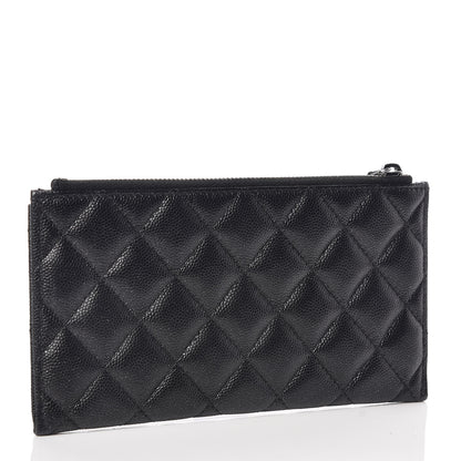 Chanel Iridescent Caviar Quilted Classic Zip Pouch Black 3 of 7