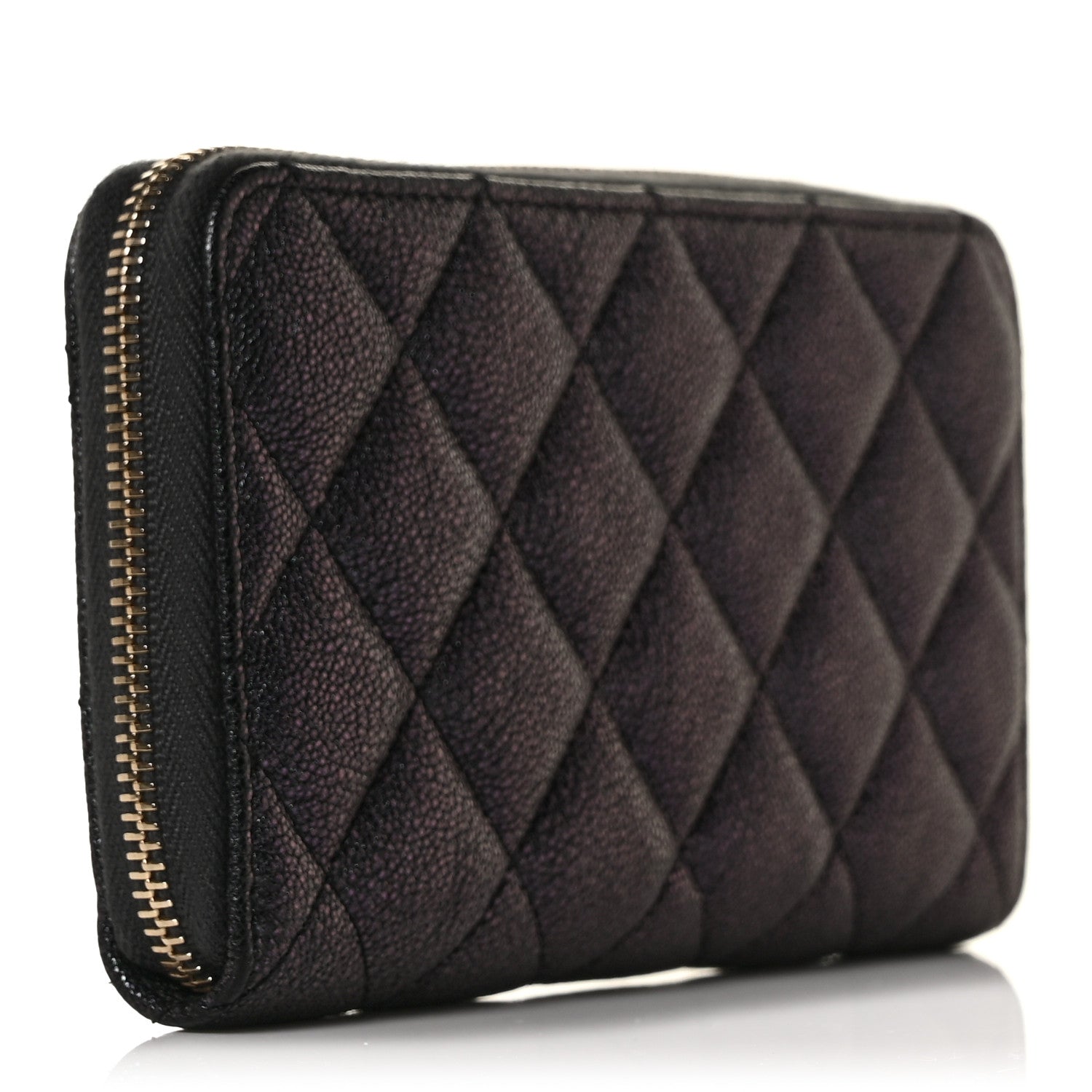 Chanel Iridescent Caviar Quilted Medium Zip Around Wallet Black 3 of 11