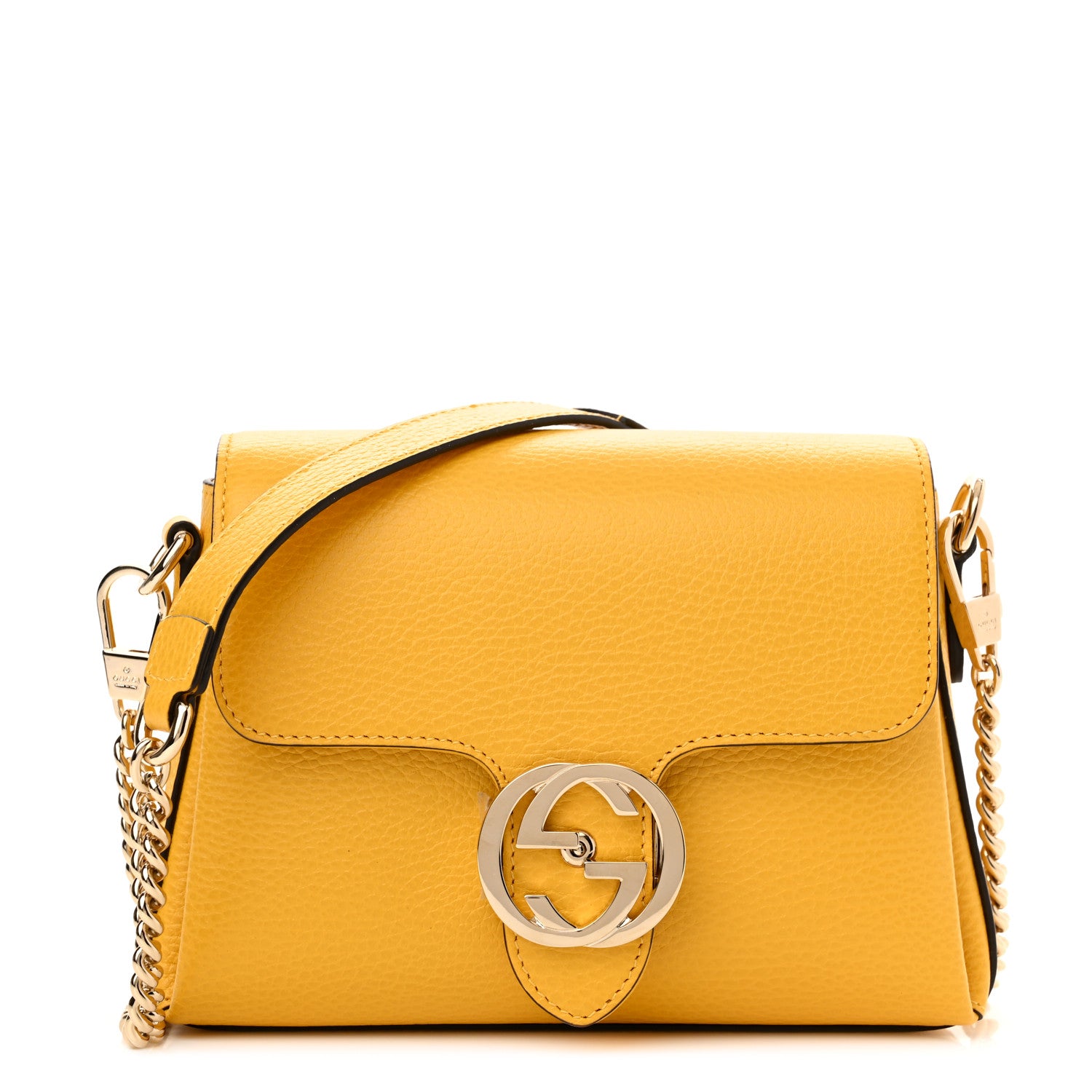 Gucci Dollar Calfskin Interlocking G Crossbody Bag New Buttercup 1 of 10
