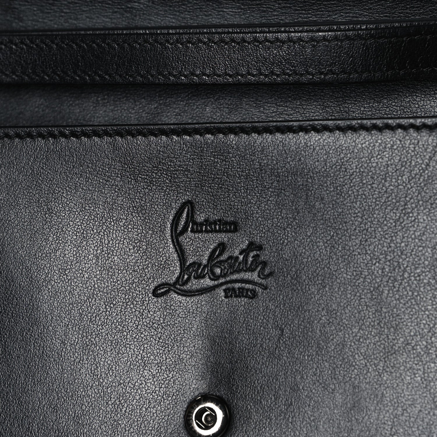 Christian Louboutin Calfskin Macaron Spiked Flap Wallet Black 9 of 10