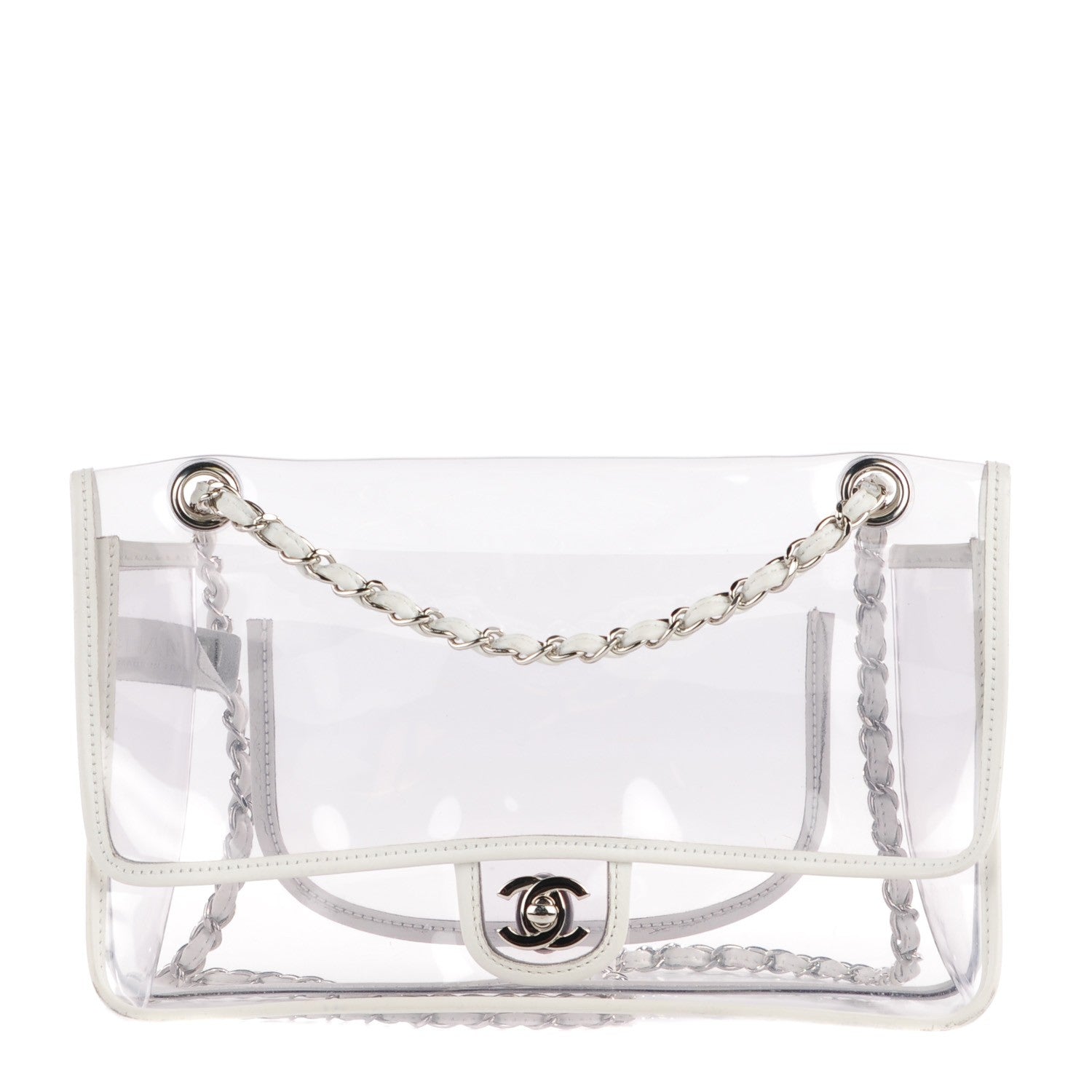 Chanel Vinyl Large Naked Flap White 1 of 7