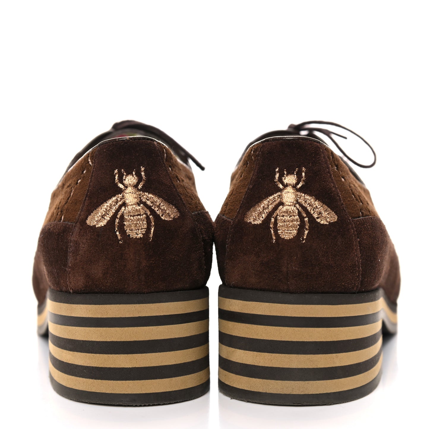 Velvet GG Monogram Thompson Derby Loafers 38 Vintage Cocoa Brown
