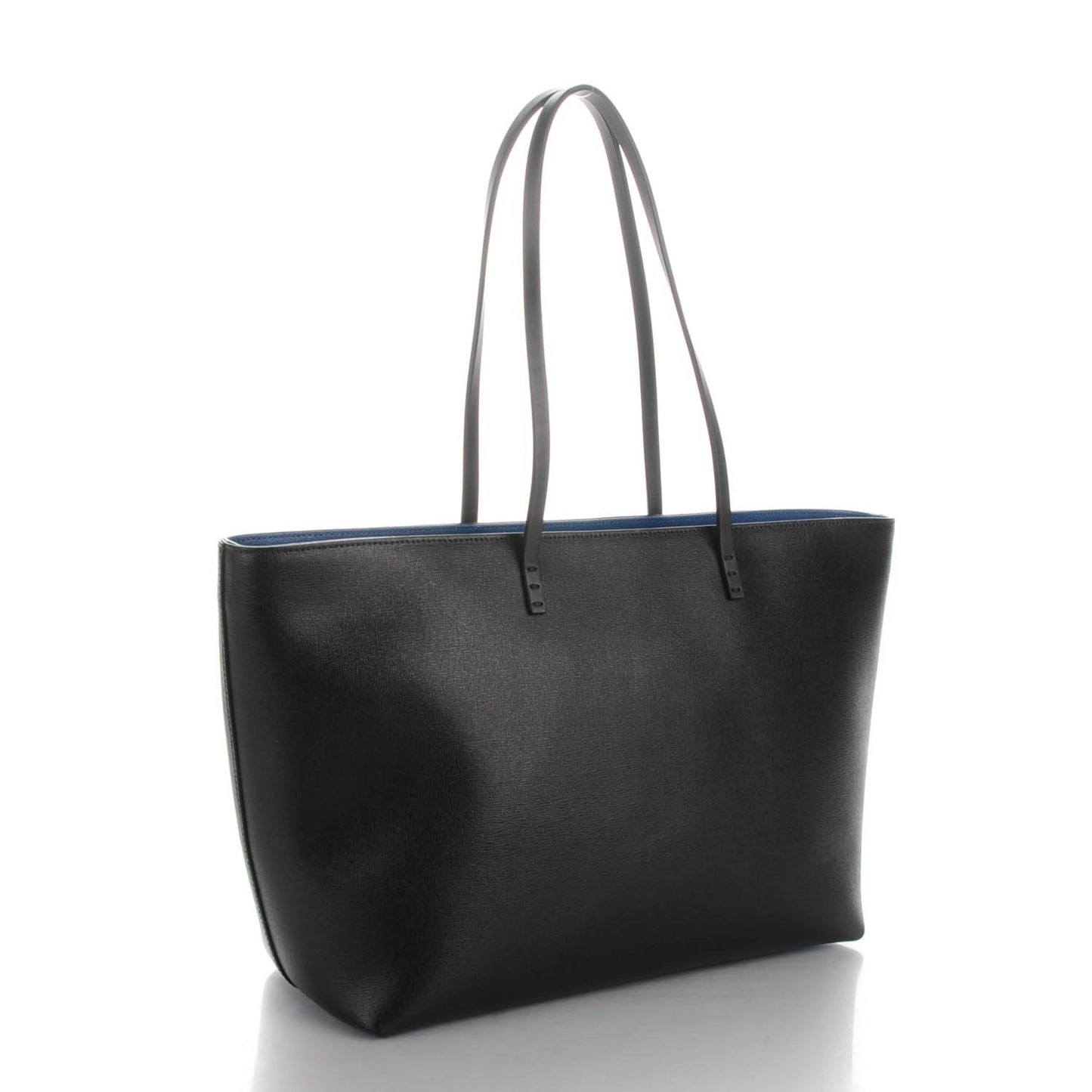 Vitello Elite Cuoio Monster Buggies Medium Roll Tote Black Multicolor Blue Cobalto