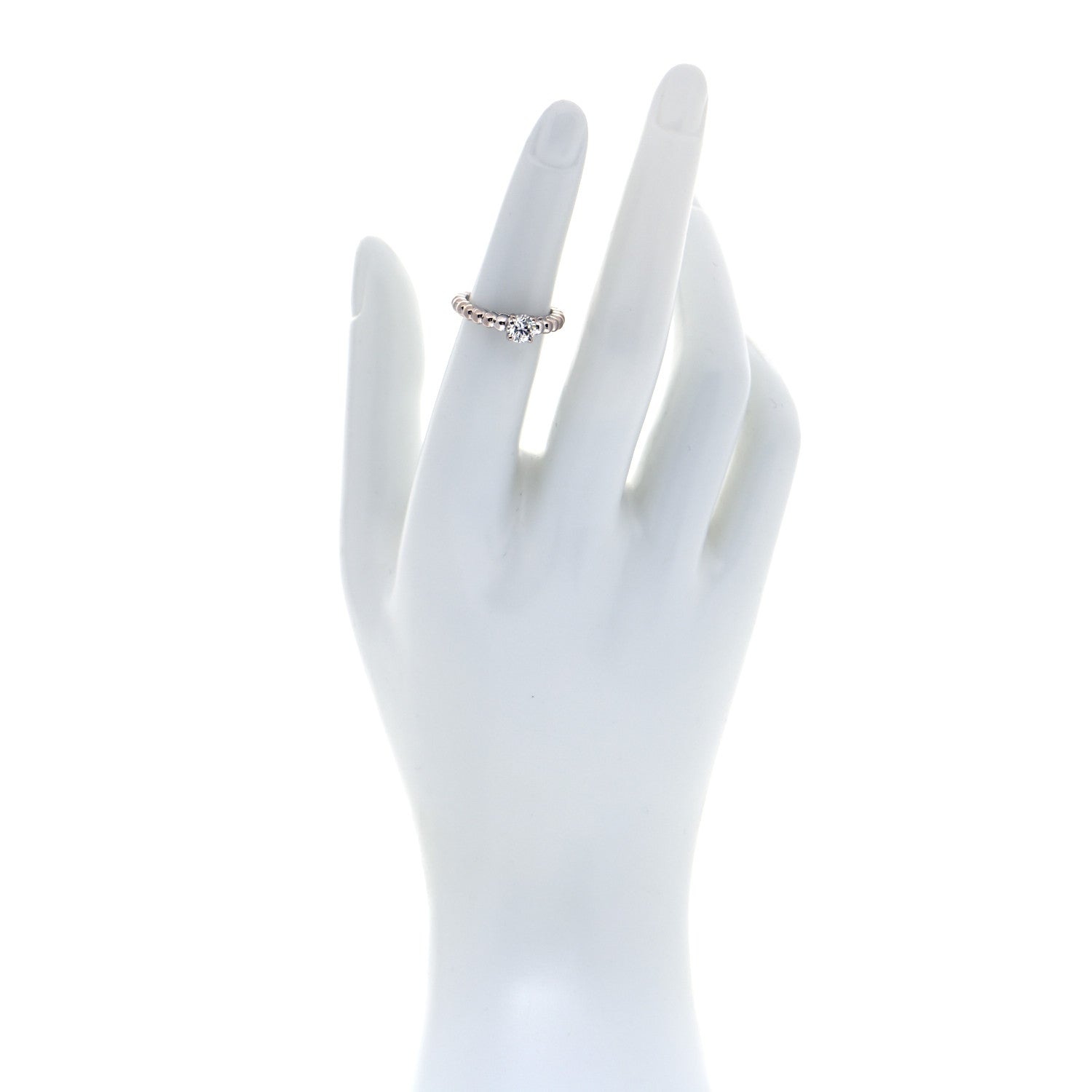 Van Cleef & Arpels Platinum Diamond .53ct Perlee Solitaire Engagement Ring 49 4.75 2 of 9