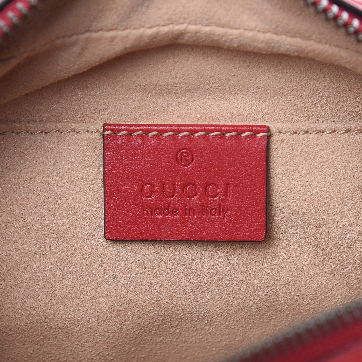 Gucci Calfskin Matelasse Mini GG Marmont Chain Shoulder Bag Hibiscus Red 6 of 9