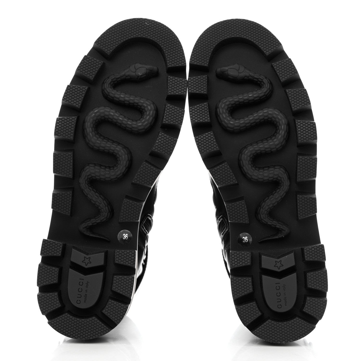 Gucci Nappa Frances GG Matelasse Platform Combat Boots 36 Black 5 of 9
