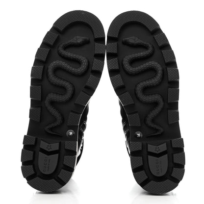 Gucci Nappa Frances GG Matelasse Platform Combat Boots 36 Black 5 of 9