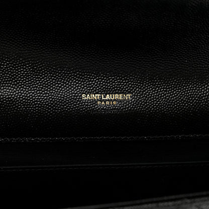 Saint Laurent Grain De Poudre Textured Mixed Matelasse Triquilt Monogram Clutch Black 6 of 7