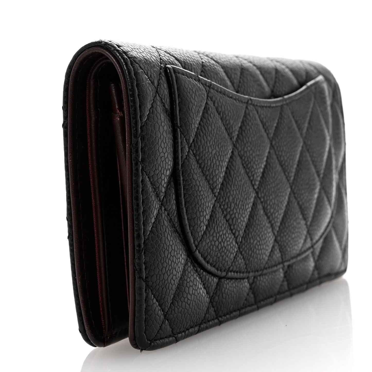 Caviar Quilted Yen Wallet Black