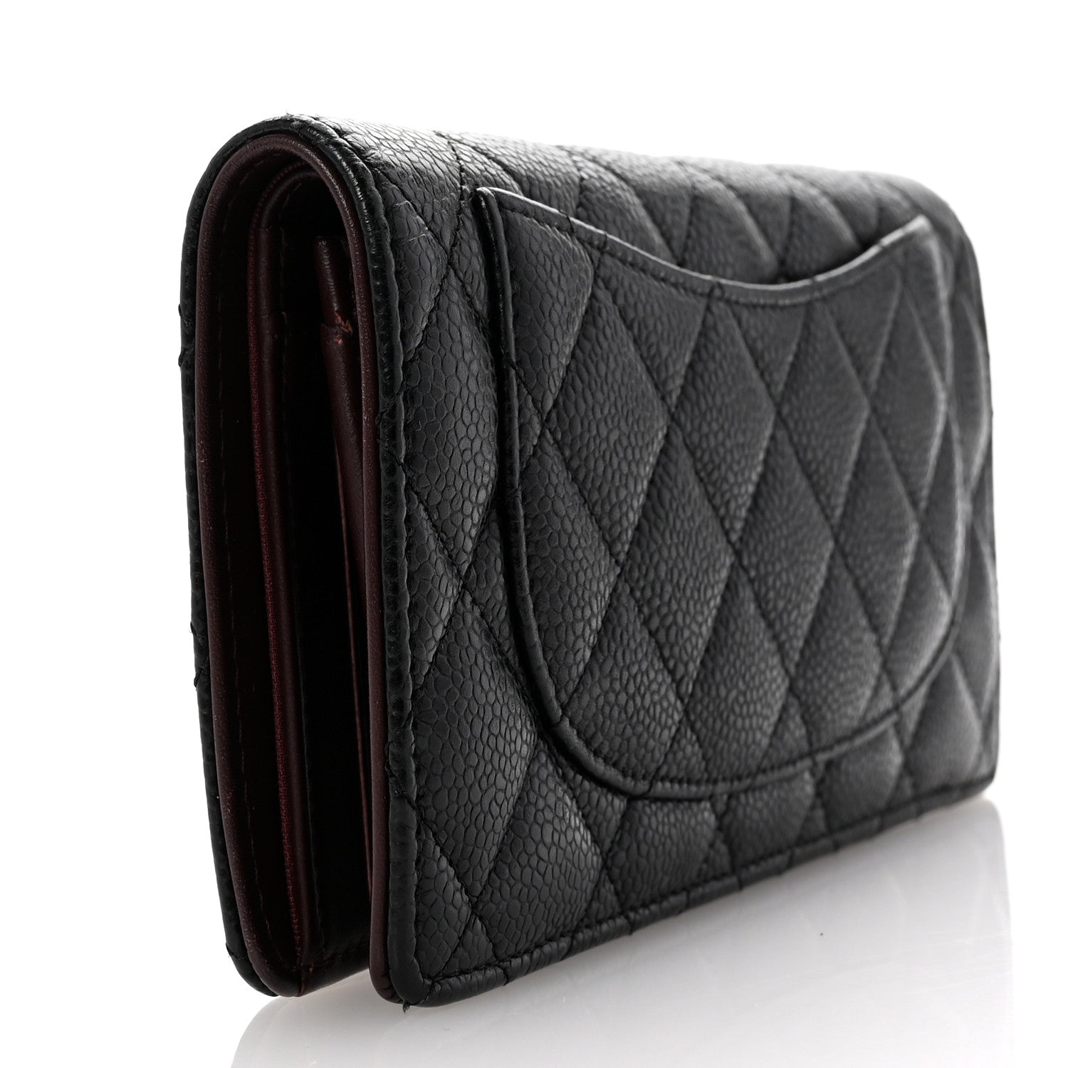 Chanel Caviar Quilted Yen Wallet Black 3 of 8