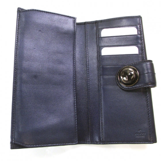 Metallic Leather Galaxy Continental Wallet Blue