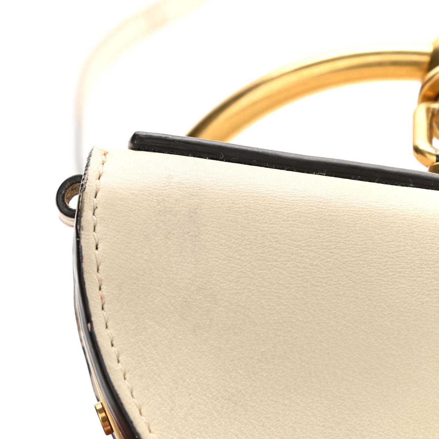 Calfskin Small Nile Bracelet Minaudiere Bag Off White