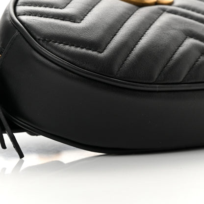 Gucci Calfskin Matelasse GG Marmont Belt Bag 85 34 Black 10 of 11