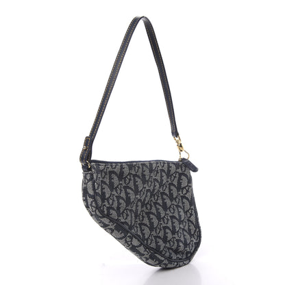 Christian Dior Monogram Mini Saddle Pochette Navy 2 of 9