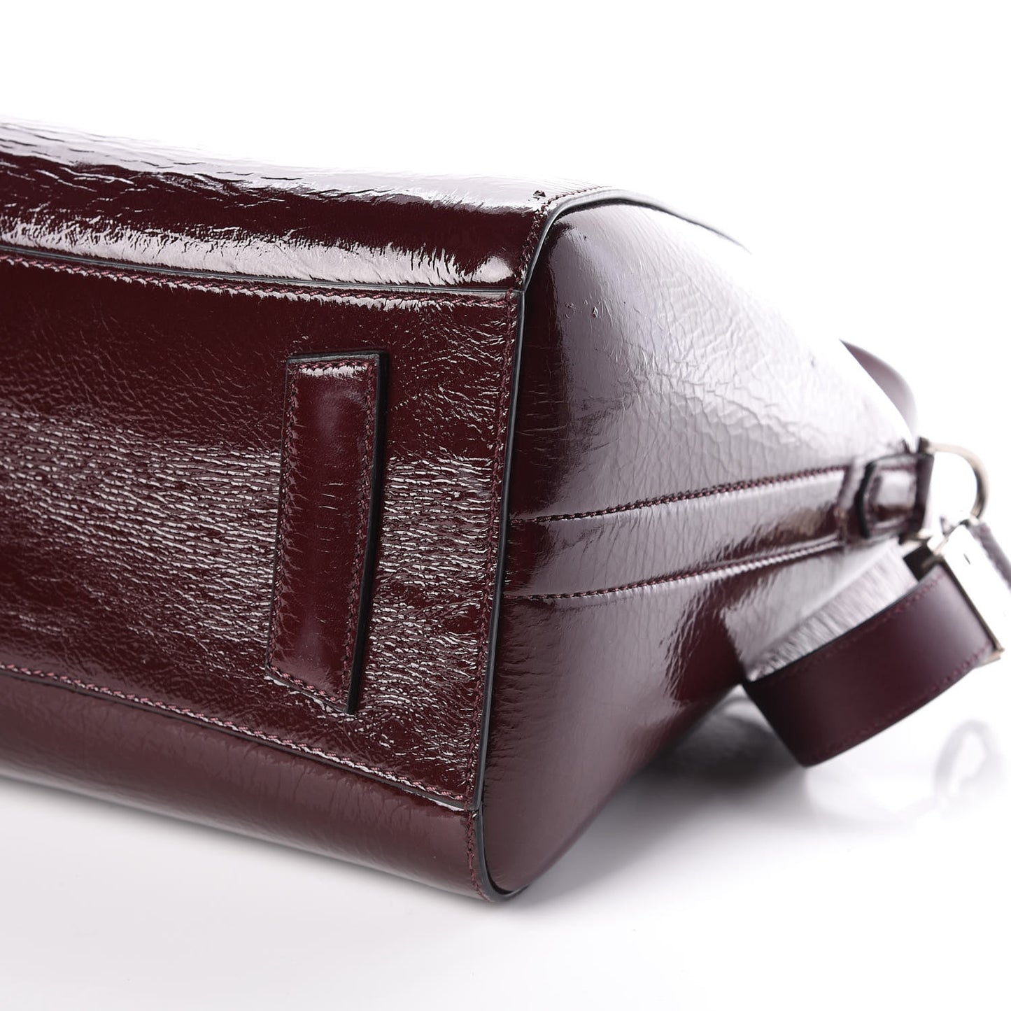 Crinkled Patent Calfskin Small Antigona Aubergine
