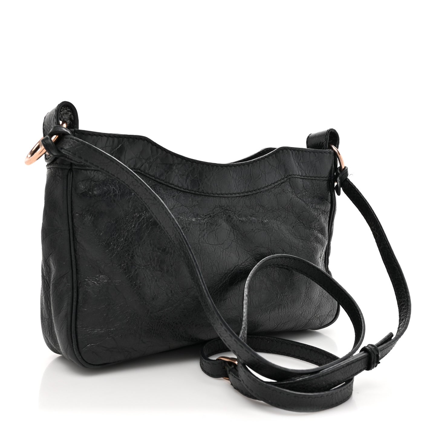 Agneau Giant 12 Rose Gold Hardware Hip Black