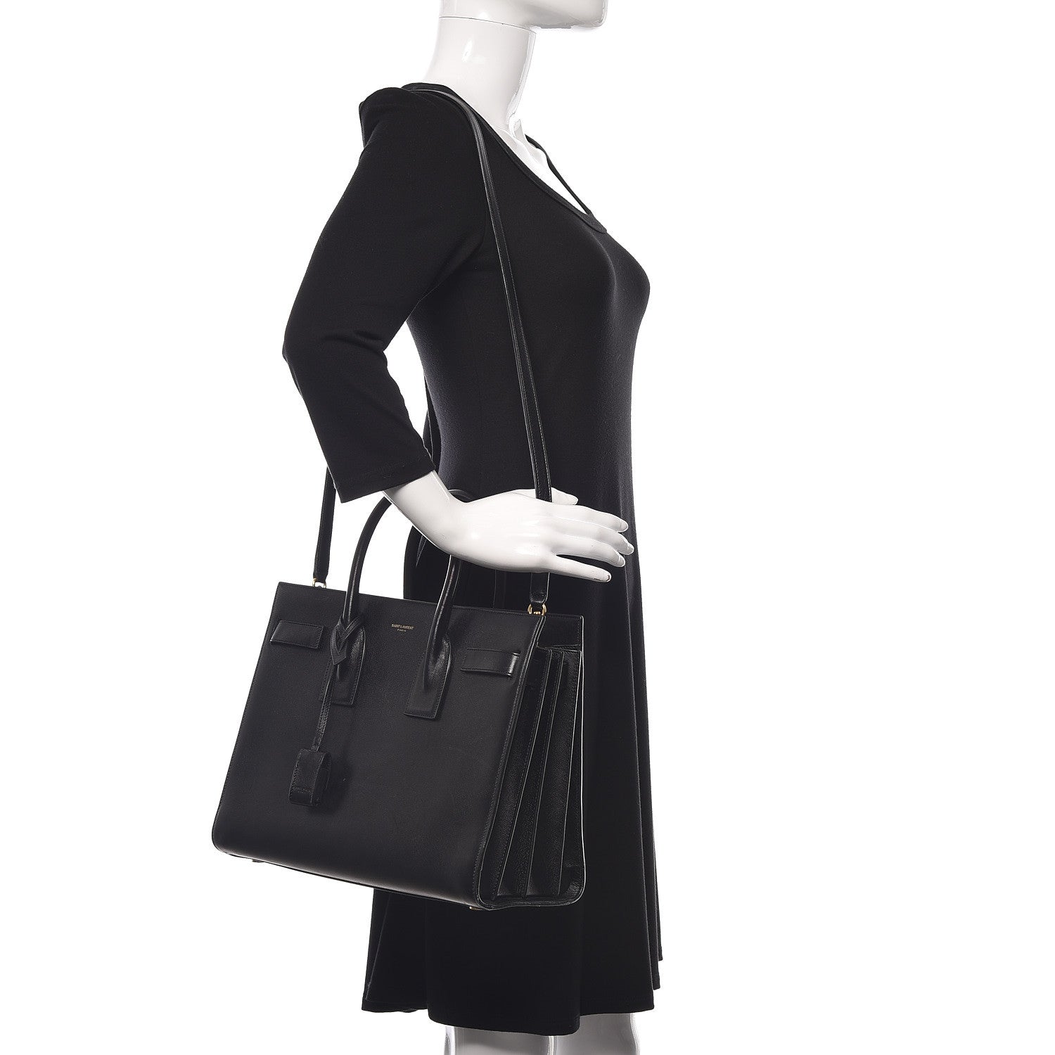 Saint Laurent Grained Calfskin Small Sac De Jour Black 2 of 13