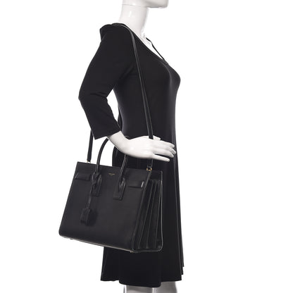 Saint Laurent Grained Calfskin Small Sac De Jour Black 2 of 13