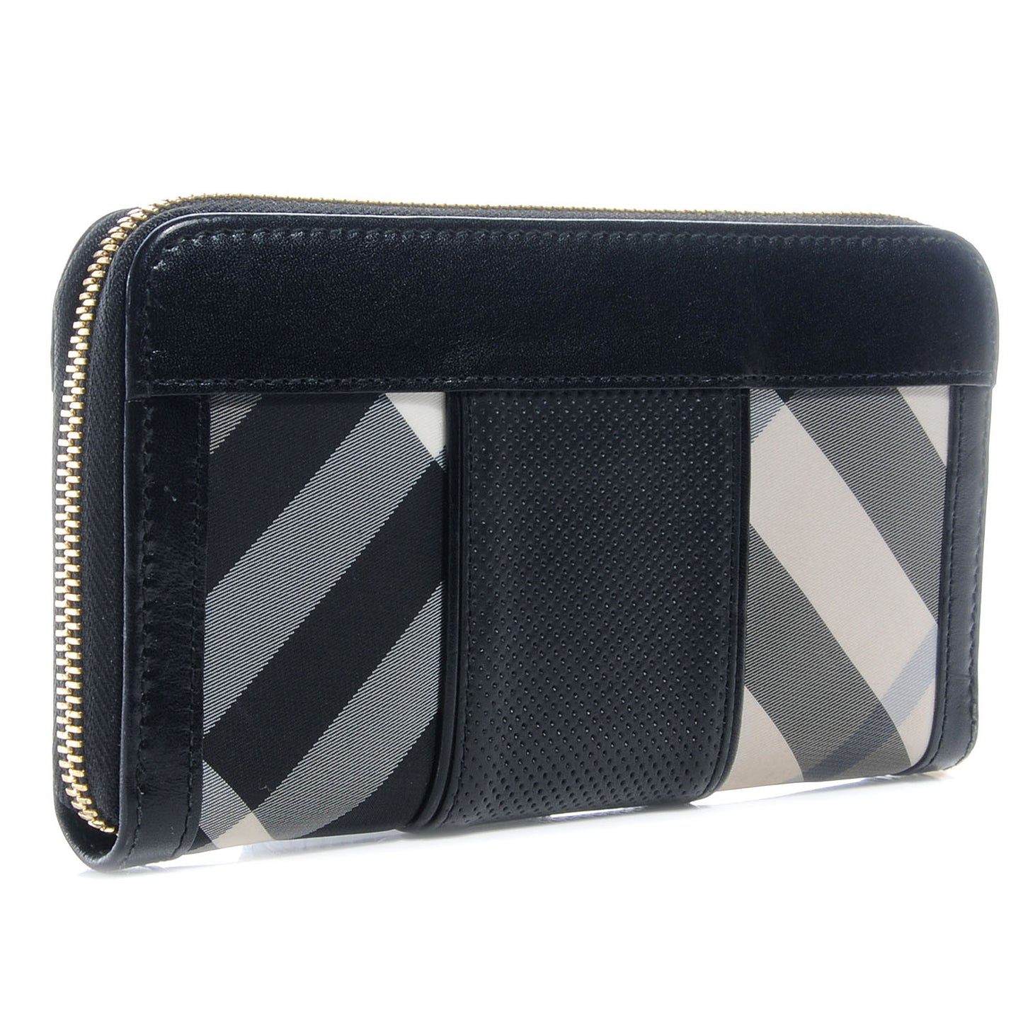 Smoked Check Zip Around Wallet